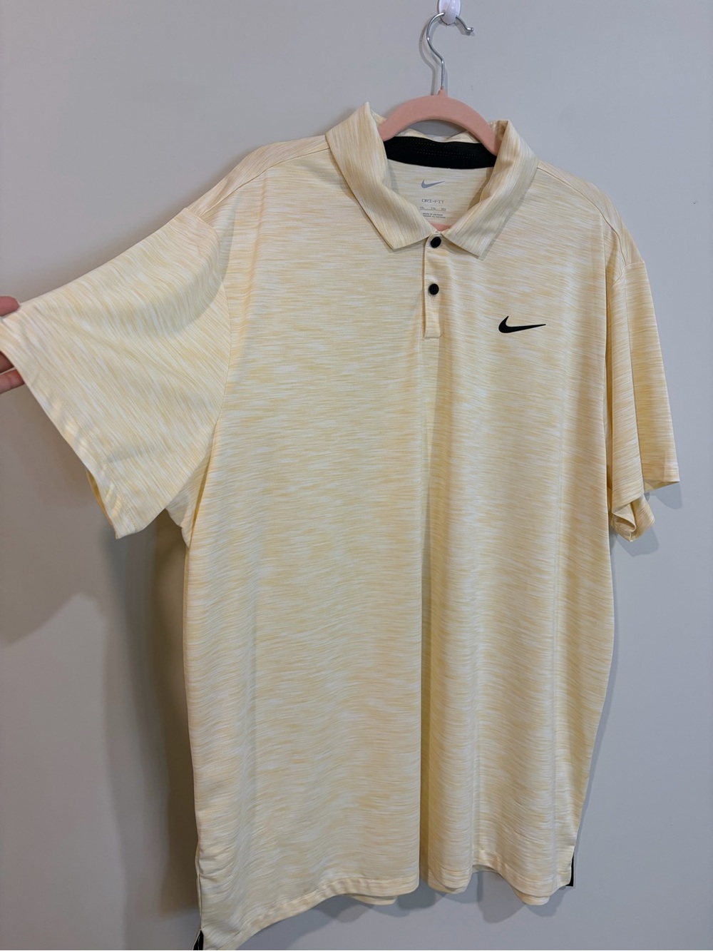 Nike Light Yellow Heather Dri-FIT Polo